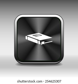 web button Flat design with shadow button