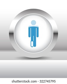 Web button with Foot illustration on abstract table