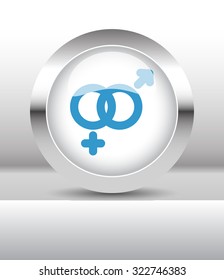 Web button with Gender illustration on abstract table