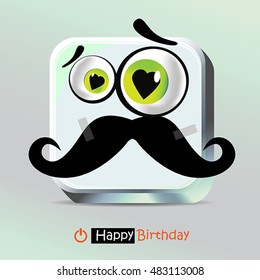 Web button happy birthday card smile gift