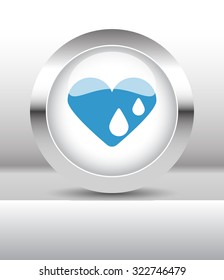 Web button with Heart Water illustration on abstract table