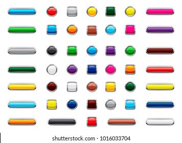 Web button icon set. Cartoon set of web button vector icons for web design isolated on white background