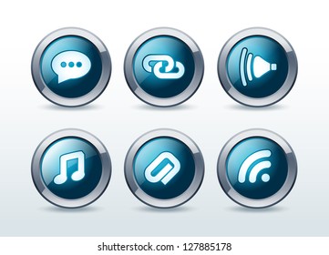 Web button icons set vector illustration