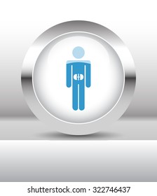 Web button with Kidneys illustration on abstract table