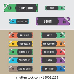 Web Button Label Style Free Statement, Modern Push Button, Web Design