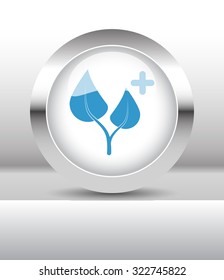 Web button with Medical Herbs illustration on abstract table