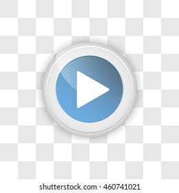 Web button play on a transparent vector background.