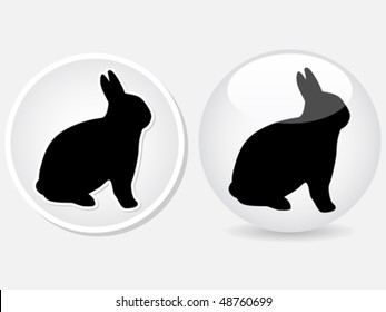 web button with rabbit on it