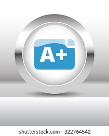 Web button with Rating illustration on abstract table
