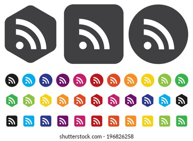 web button with RSS feed sign