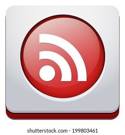 web button with RSS feed sign