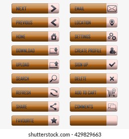 web button set with icons.