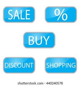 Web button for shooping and online shop. Discount and buy buttons. sale and shopping buttons. Vector illustration