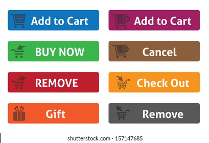 web button with shopping cart sign
