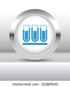 Web button with Test Tube illustration on abstract table