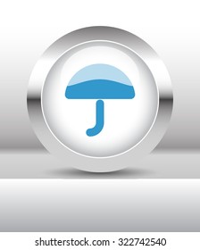 Web button with Umbrella illustration on abstract table