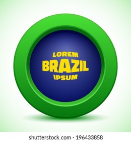 web button using Brazil flag colors 2016. Vector illustration 