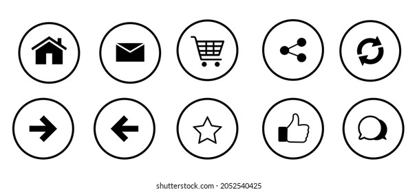 Web button vecor icons set