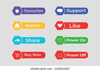 Web button vector collection set 