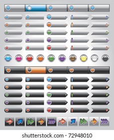web buttons and arrows. vector collection