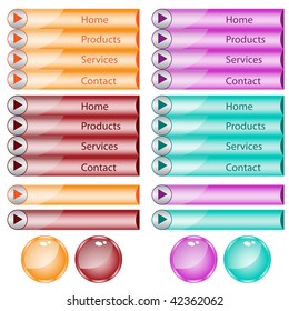 Web buttons assorted colors and shapes. Raster also available.