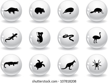 Web buttons, australian animal icons