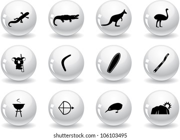 Web buttons, australian icons