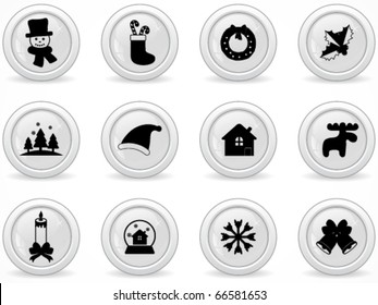 Web buttons, Christmas icons