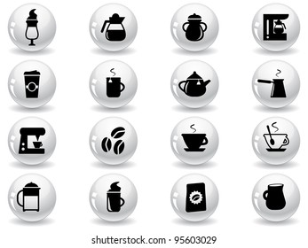 Web buttons, coffee icons