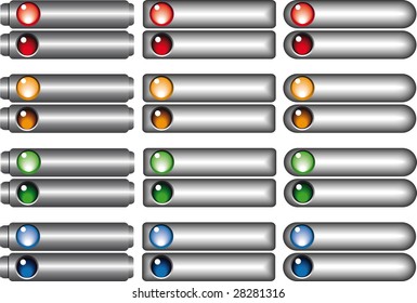 web buttons collection in different shapes and color
