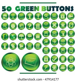 Web buttons collection in green tones