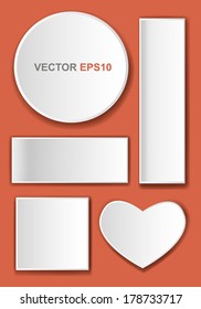 Web buttons for design. Vector white forms set.