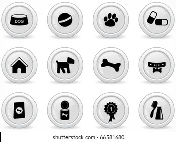 Web buttons, dog icons