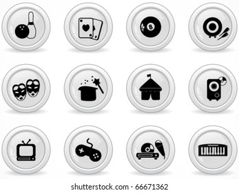 Web buttons, entertainment icons