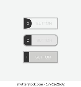 Web buttons flat design. Web and ui application color button icon for modern website. Buttons set with different actions. Vector icons isolated on white background