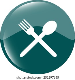 web buttons food icon: spoon and fork restaurant banner