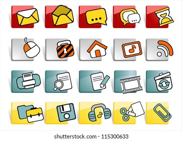 web buttons with icons