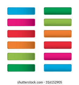 Web buttons with icons. Colorful elements. Vector Illustration. EPS10