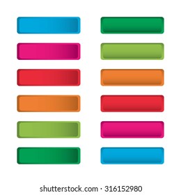 Web buttons with icons. Colorful elements. Vector Illustration. EPS10