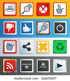 Web buttons and icons. EPS10.