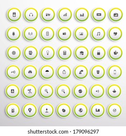 web buttons and icons set 