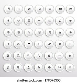 web buttons and icons set 