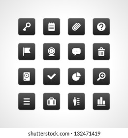 Web buttons and icons for website. Vector illustrations set.