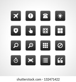 Web buttons and icons for website. Vector illustrations set.