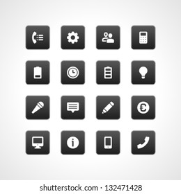 Web buttons and icons for website. Vector illustrations set.