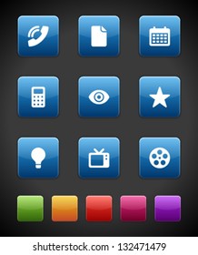 Web buttons and icons for website. Vector illustrations set.