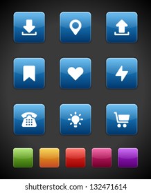 Web buttons and icons for website. Vector illustrations set.