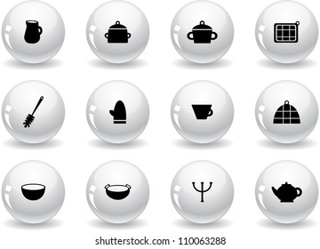 Web buttons, kitchen symbols