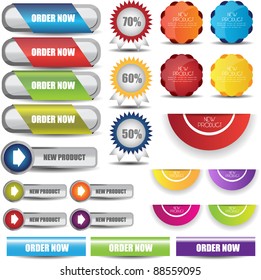 web buttons label seal and badges