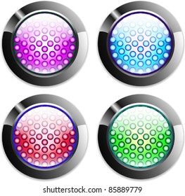 web buttons led glossy metal easy to edit